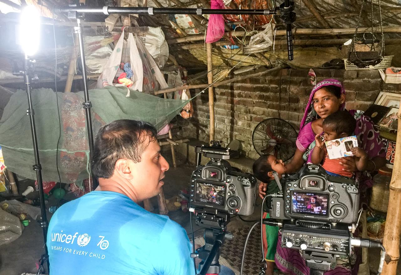 Filming in India with UNICEF